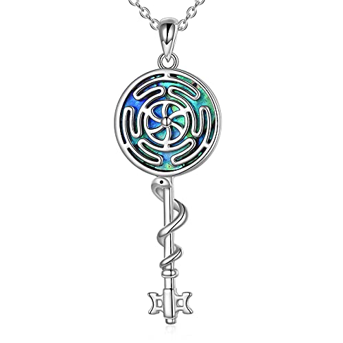 YAFEINI Hecate Halskette S925 Silber Wiccan Wheel Of Hecate Göttin Symbol Anhänger Halskette Für Frauen von YAFEINI