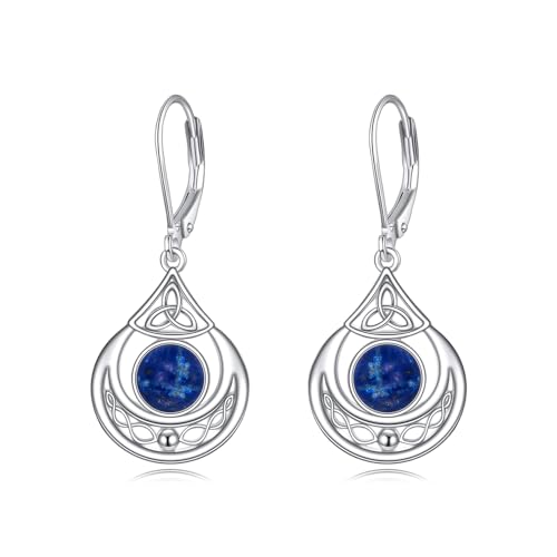 Keltische Knoten Ohrringe Sterlingsilber Lapislazuli viel Glück irische keltische Ohrhänger Schmuck Geschenke für Damen und Mädchen von YAFEINI