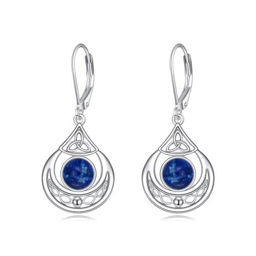 Keltische Knoten Ohrringe Sterlingsilber Lapislazuli viel Glück irische keltische Ohrhänger Schmuck Geschenke für Damen und Mädchen Keltische Knoten Ohrringe Sterlingsilber Lapislazuli viel Glück irische keltische Ohrhänger Schmuck Geschenke für Damen und Mädchen von YAFEINI