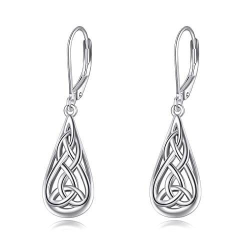 Irische Keltische Tropfen Ohrringe aus Sterling Silber - Schmuck Geschenke für Damen von YAFEINI