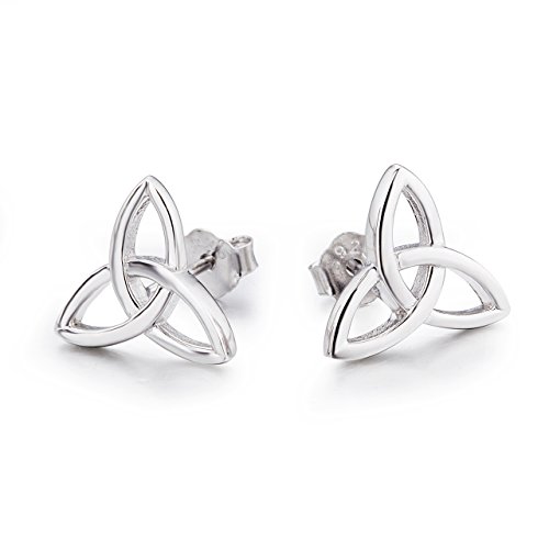 Keltische Knoten Ohrringe 925 Sterling Silber Keltischer Triquetra Trinity Knoten Ohrstecker Schmuck für Damen Mädchen Kinder (Keltische Knoten Ohrstecker 2) von YAFEINI