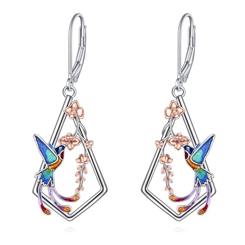 Kolibri Ohrringe Ohrhänger für Damen Kolibri Blumen Ohrringe Hängend Silber 925 Tropfen ohrringe Schmuck Geschenke für Damen Mädchen Kolibri Ohrringe Ohrhänger für Damen Kolibri Blumen Ohrringe Hängend Silber 925 Tropfen ohrringe Schmuck Geschenke für Damen Mädchen von YAFEINI