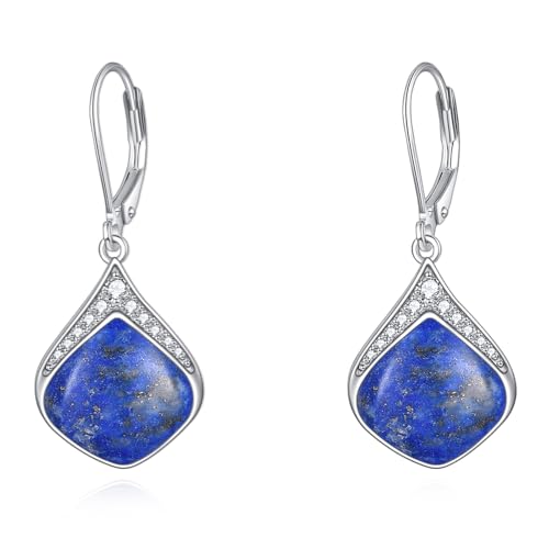 Lapislazuli Ohrringe Sterling Silber Filigran Irisch Keltisch Teardrop Lapislazuli Tropfen Ohrringe Schmuck Geschenke für Damen von YAFEINI