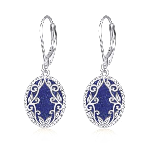 Lapislazuli Ohrringe Ohrhänger für Damen Ohrringe Hängend Silber 925 Lapislazuli Tropfen ohrringe Schmuck Geschenke für Damen Mädchen von YAFEINI