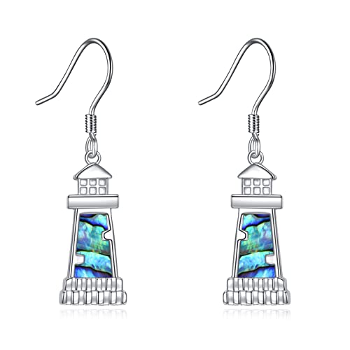 Leuchtturm Ohrringe für Frauen Sterling Silber Abalone Shell Leuchtturm Dangle Drop Earring Geburtstag Schmuck Geschenk für Freundin Liebhaber Leuchtturm Ohrringe für Frauen Sterling Silber Abalone Shell Leuchtturm Dangle Drop Earring Geburtstag Schmuck Geschenk für Freundin Liebhaber von YAFEINI