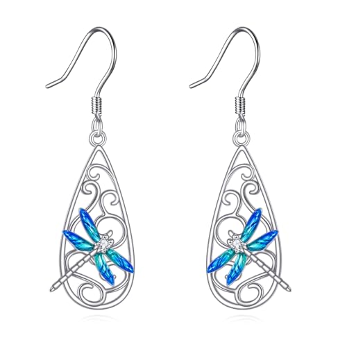 Libelle Filigrane Ohrringe Sterling Silber Baumeln Tropfen Ohrhänger Libelle Schmuck Geschenk für Frauen Mutter Libelle Filigrane Ohrringe Sterling Silber Baumeln Tropfen Ohrhänger Libelle Schmuck Geschenk für Frauen Mutter von YAFEINI