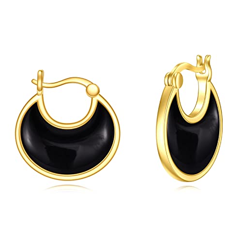 Schwarze Onyx Ohrringe für Frauen 925 Sterling Silber Frauen Ring Ohrringe erstellt Edelstein Schmuck Geschenke für Freunde Damen von YAFEINI