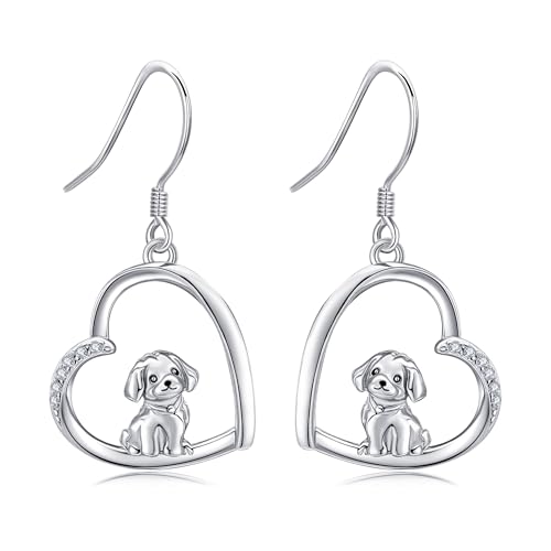 Malteser Hund Geschenke Silber 925 Hund Ohrhänger Malteser Hund Schmuck Geschenke Damen Malteser Hund Geschenke Silber 925 Hund Ohrhänger Malteser Hund Schmuck Geschenke Damen von YAFEINI