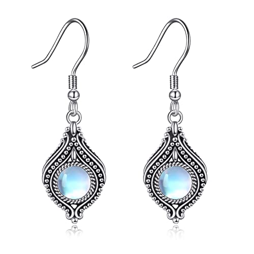 Mondstein Ohrringe S925 Sterling Silber Mondstein Ohrringe Schmuck Geschenke für Frauen Mädchen von YAFEINI