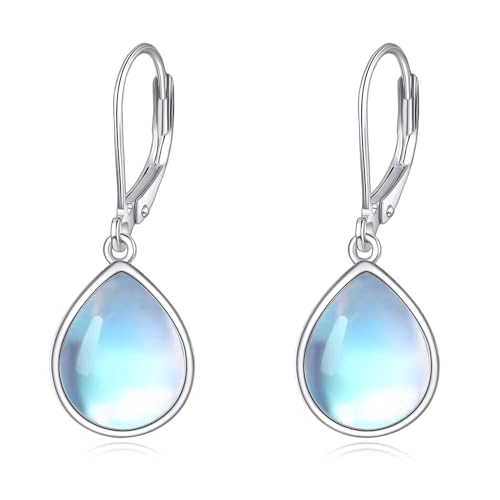 Mondstein Ohrringe Ohrhänger für Damen Mondstein Ohrringe Hängend Silber 925 Tropfen ohrringe Schmuck Geschenke für Damen Mädchen von YAFEINI