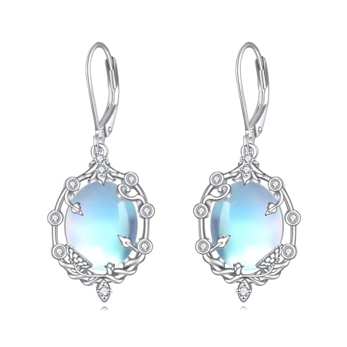 Mondstein Ohrringe Sterling Silber Filigran Irisch Keltisch Teardrop Mondstein Tropfen Ohrringe Schmuck Geschenke für Damen von YAFEINI