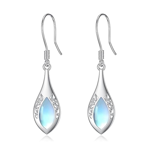 Mondstein Ohrringe 925 Sterling Silber Filigrane Mondstein Ohrringe Tropfen Ohrringe Mondstein Teardrop Schmuck Geschenke für Damen (Mondstein Ohrringe) von YAFEINI