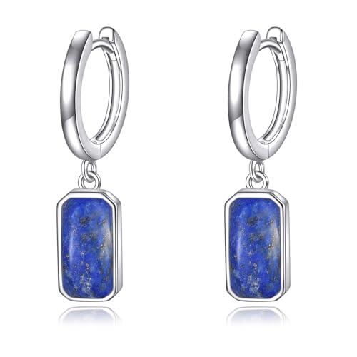 Mondstein Tropfenohrringe Sterlingsilber Mondstein Ohrhänger Schmuck Geschenke für Damen und Mädchen (Blau) von YAFEINI