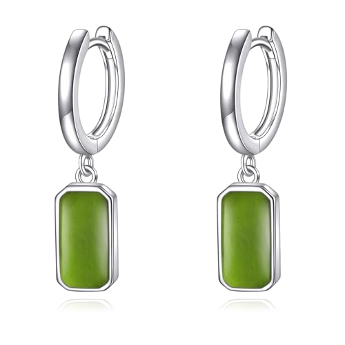 Grün Tropfenohrringe Sterlingsilber Grün Ohrhänger Schmuck Geschenke für Damen und Mädchen von YAFEINI