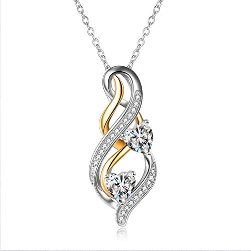 YAFEINI Mama Kette 925 Sterling Silver Zirkonia infinity Anhänger Mutter Tochter Kette Halskette Schmuck Mutter Kette Unendlichkeit für Mutter Tochter Damen von YAFEINI