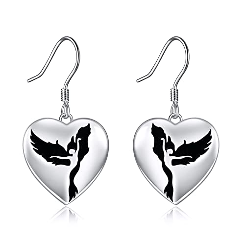 Phönix Ohrringe für Mädchen Phönix Ohrhänger 925 Sterling Silber Tier Phönix Schmuck Geschenke für Damen Tochter (Phönix Ohrringe) von YAFEINI