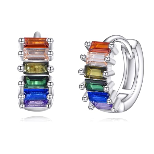 Pride Ohrringe 925 Sterling Silber Regenbogen Creolen LGBT Stolz Schmuck Stolz Festival Geschenke für Lesben Homosexuell Transgender Unisex Pride Ohrringe 925 Sterling Silber Regenbogen Creolen LGBT Stolz Schmuck Stolz Festival Geschenke für Lesben Homosexuell Transgender Unisex von YAFEINI