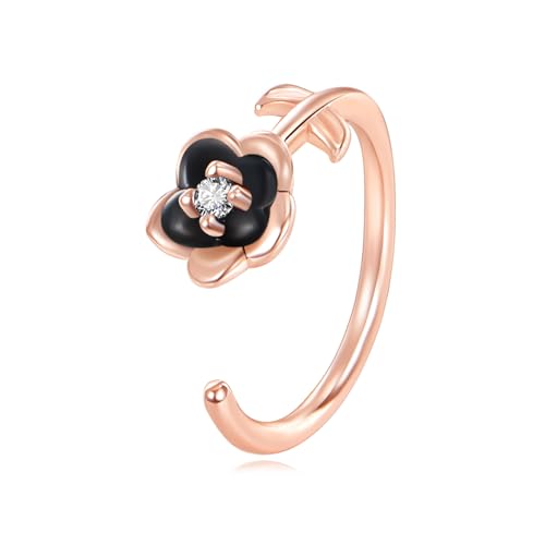 Rosen Nasenpiercing Ring Sterling Silber Rose Nasenring Piercing Ring Schmuck Geschenk für Damen Frauen von YAFEINI