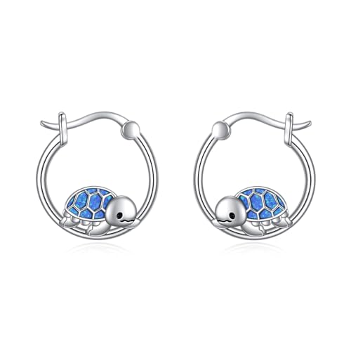 Schildkröte Ohrringe 925 Sterling Silber Opal Schildkröte Creolen Ohrringe Schmuck Tier Geschenk für Damen Mädchen Schildkröte Ohrringe 925 Sterling Silber Opal Schildkröte Creolen Ohrringe Schmuck Tier Geschenk für Damen Mädchen von YAFEINI