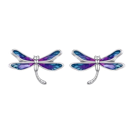 ibelle Ohrringe für Damen Mädchen 925 Sterling Silber Libelle Ohrstecker Schmuck Geschenke von YAFEINI