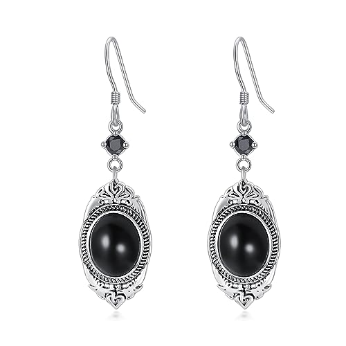 Schwarze Onyx Ohrringe Ohrhänger für Damen Ohrringe Hängend Silber 925 Schwarze Onyx Vintage Tropfen ohrringe Schmuck Geschenke für Damen Mädchen Schwarze Onyx Ohrringe Ohrhänger für Damen Ohrringe Hängend Silber 925 Schwarze Onyx Vintage Tropfen ohrringe Schmuck Geschenke für Damen Mädchen von YAFEINI