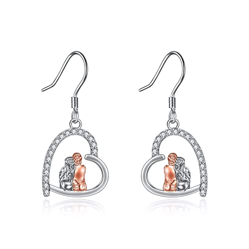 Schwester Ohrringe 925 Sterling Silber Schwester Ohrhänger Schmuck Geschenke für Damen Mädchen (A-Schwester) von YAFEINI