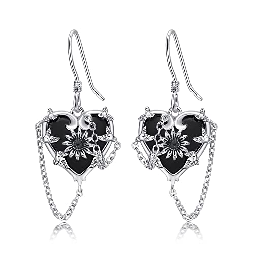 Sonnenblumen Ohrringe Damen Silber 925 Hexen Herz Ohrhänger Gothic Schmuck Sonnenblumen Geschenke Damen Sonnenblumen Ohrringe Damen Silber 925 Hexen Herz Ohrhänger Gothic Schmuck Sonnenblumen Geschenke Damen von YAFEINI