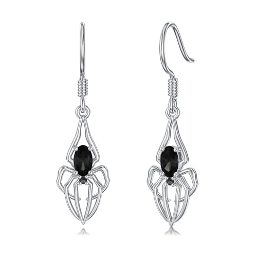 Spinnen Ohrringe Damen Silber 925 Spinnen Ohrhänger Halloween Ohrringe Gothic Schmuck Geschenke von YAFEINI