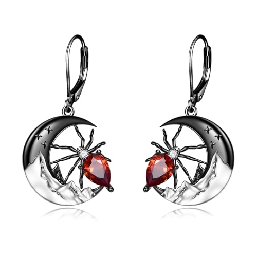 Spinnen Ohrringe für Damen Sterlingsilber Halloween Ohrhänger Punk Spinnen Ohrringe Halloween Feiertag Gruselige Party Schmuck Geschenke (Spinnen Ohrringe) von YAFEINI