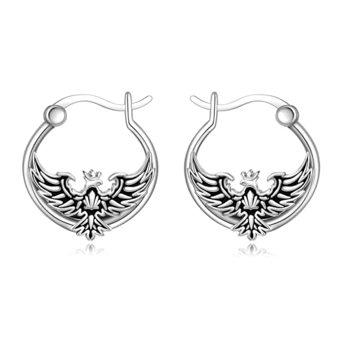 Phönix Ohrringe für Damen Sterling Silber Retro Phönix Creolen Schmuck Geschenke für Mutter und Tochter (Phönix Ohrringe) von YAFEINI