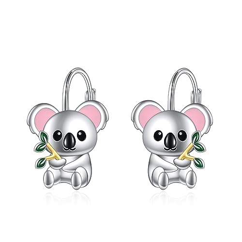 Koala Ohrringe für Damen Mädchen 925 Sterling Silber Koala Creolen Ohrringe Koala Schmuck Geschenk von YAFEINI