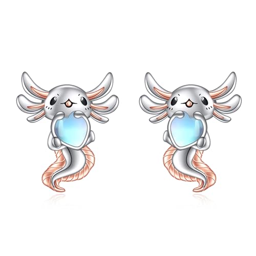 Tier Ohrringe Sterling Silber Niedliche Tier Ohrstecker Schmuck Geschenke für Damen Mädchen (Axolotl Ohrringe) von YAFEINI