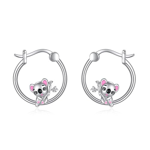 Koala Ohrringe für Damen Mädchen Creolen Ohrringe 925 Sterling Silber Koala Schmuck Geschenk von YAFEINI