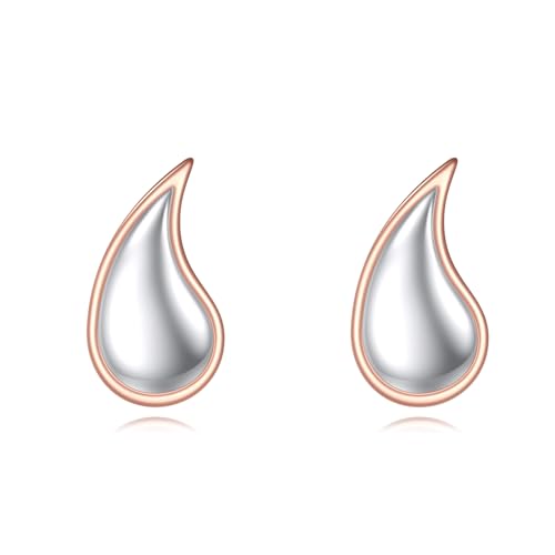 Wassertropfen Ohrringe Damen Roségold Farbkontrast Wassertropfen Ohrringe Ohrstecker Tropfen Nickelfrei Modeschmuck (Wassertropfen Ohrstecker) von YAFEINI