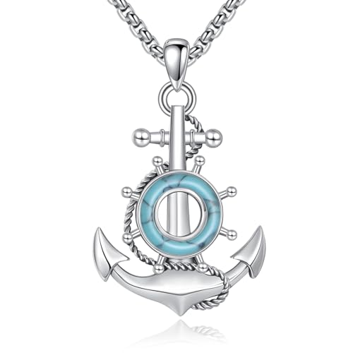YAFEINI Ankerkette 925er Sterlingsilber Vintage Anhänger Mit Anker Maritimer Charm Schmuck Für Damen Herren von YAFEINI