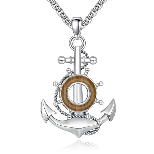 YAFEINI Ankerkette 925er Sterlingsilber Vintage Anhänger Mit Anker Maritimer Charm-Schmuck Für Damen Herren von YAFEINI