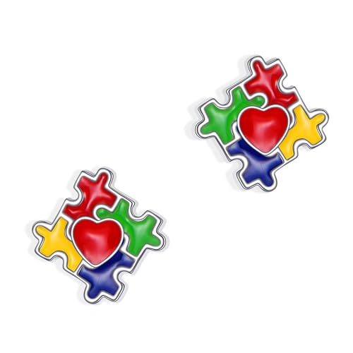 YAFEINI Autismus Bewusstsein Stud Ohrringe 925 Sterling Silber Autismus Ohrringe Autismus Bewusstsein Schmuck Geschenke für Frauen von YAFEINI