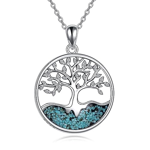 YAFEINI Baum des Lebens Halskette 925 Sterling Silber Türkis Baum des Lebens Anhänger Halskette für Damen Schmuck YAFEINI Baum des Lebens Halskette 925 Sterling Silber Türkis Baum des Lebens Anhänger Halskette für Damen Schmuck von YAFEINI
