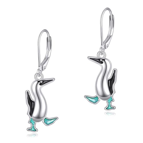 YAFEINI Blaue Fuß Booby Hangle Ohrringe 925 Sterling Silber Vogel Ohrringe niedliche Blaue Fuß Booby Vogel Schmuck Geschenke für Frauen von YAFEINI
