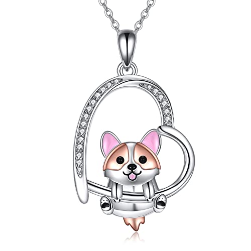 Corgi Halskette 925 Sterling Silber Corgi Schmuck Haustier Hundeliebhaber Geschenke Für Frauen Mädchen von YAFEINI