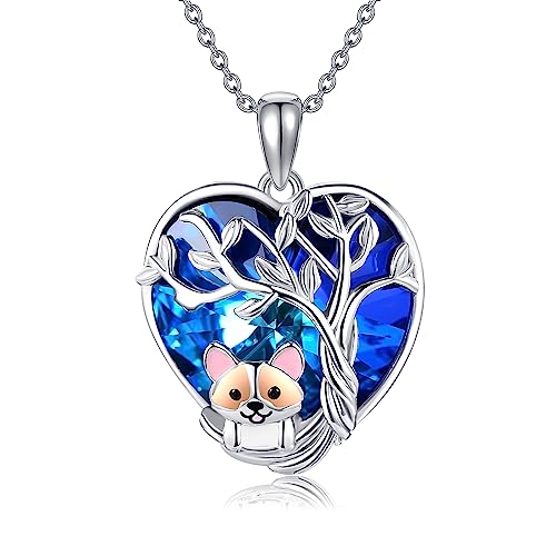 Corgi Halskette aus Sterlingsilber Corgi Schmuck Haustier Hundeliebhaber Corgi Geschenke für Damen und Mädchen von YAFEINI