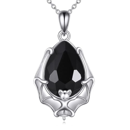 YAFEINI Fledermaus Halskette für Damen Mädchen 925 Sterling Silber Fledermaus Ketten Gothic Fledermaus Anhänger Seltsamer Halloween Schmuck von YAFEINI