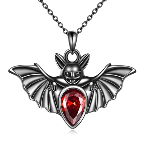 YAFEINI Gothic Fledermaus Kette für Damen Vintage Gothic Anhänger Dunkle Punk Halskette Halloween Vampir Fledermaus Schmuck Geschenke (Punk Halskette) von YAFEINI