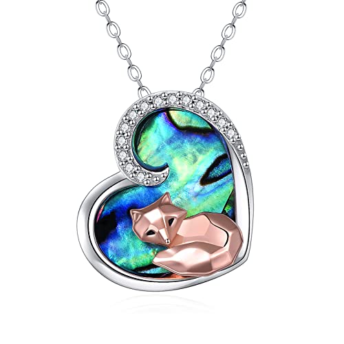YAFEINI Fuchs Halskette Sterling Silber Herz Origami Fuchs Anhänger Halskette mit Abalone Muschel Geburtstagsgeschenke Schmuck für Frauen Mutter Frau YAFEINI Fuchs Halskette Sterling Silber Herz Origami Fuchs Anhänger Halskette mit Abalone Muschel Geburtstagsgeschenke Schmuck für Frauen Mutter Frau von YAFEINI