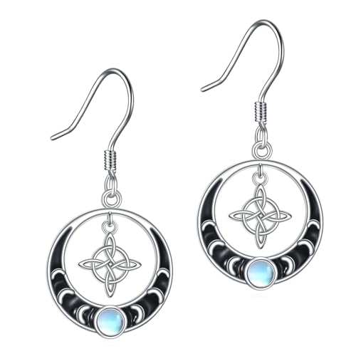 YAFEINI Hexen Knoten Ohrringe 925 Sterling Silber Hexen Mond hängen Ohrringe Hexen Schmuck für Frauen von YAFEINI