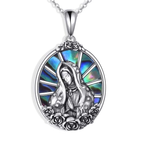 YAFEINI Jungfrau Maria Halskette 925 Sterling Silber Jungfrau Maria Abalone Anhänger Halskette Schmuck Geschenke für Frauen YAFEINI Jungfrau Maria Halskette 925 Sterling Silber Jungfrau Maria Abalone Anhänger Halskette Schmuck Geschenke für Frauen von YAFEINI