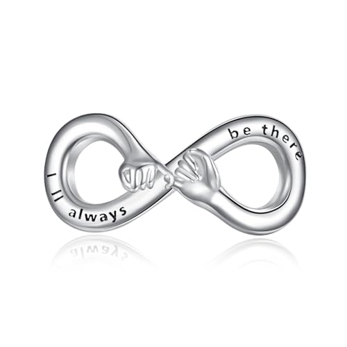 YAFEINI Kleiner Finger Versprechen Charm Anhänger Sterling Silber Unendlichkeit Bead Charm Freundschaft Schmuck Geschenk für Damen Frauen Paare von YAFEINI