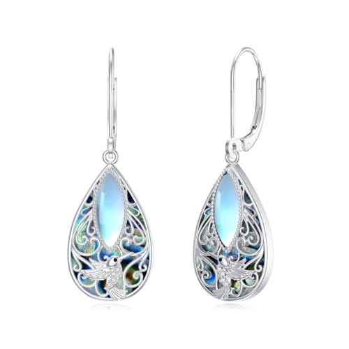 YAFEINI Kolibri Ohrringe 925 Sterling Silber Abalone Filigrane Ohrringe Kolibri Schmuck Geschenke für Frauen von YAFEINI