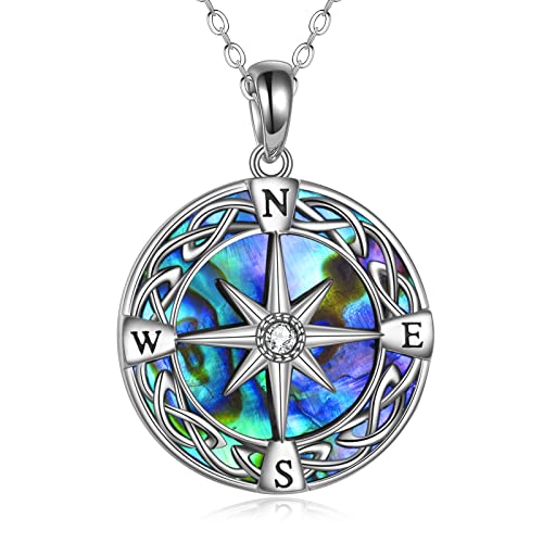 YAFEINI Kompass Halskette 925 Sterling Silber Keltischer Knoten Abalone Muschel Halskette Graduation Freundschaft Talisman Reise Halskette Inspirational Graduation Gift Schmuck Geschenke für Frauen YAFEINI Kompass Halskette 925 Sterling Silber Keltischer Knoten Abalone Muschel Halskette Graduation Freundschaft Talisman Reise Halskette Inspirational Graduation Gift Schmuck Geschenke für Frauen von YAFEINI