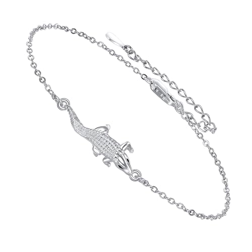 YAFEINI Krokodil Armband 925 Sterling Silber Alligator Armband Tier Alligator Schmuck Geschenke für Frauen von YAFEINI